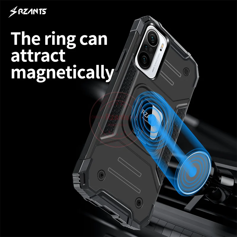 

Rzants For Xiaomi Poco F3 MI 11X MI 11X Pro MI 11i Hard Case[King Kong]Shockproof Ring Stand man Back Cover Phone Casing