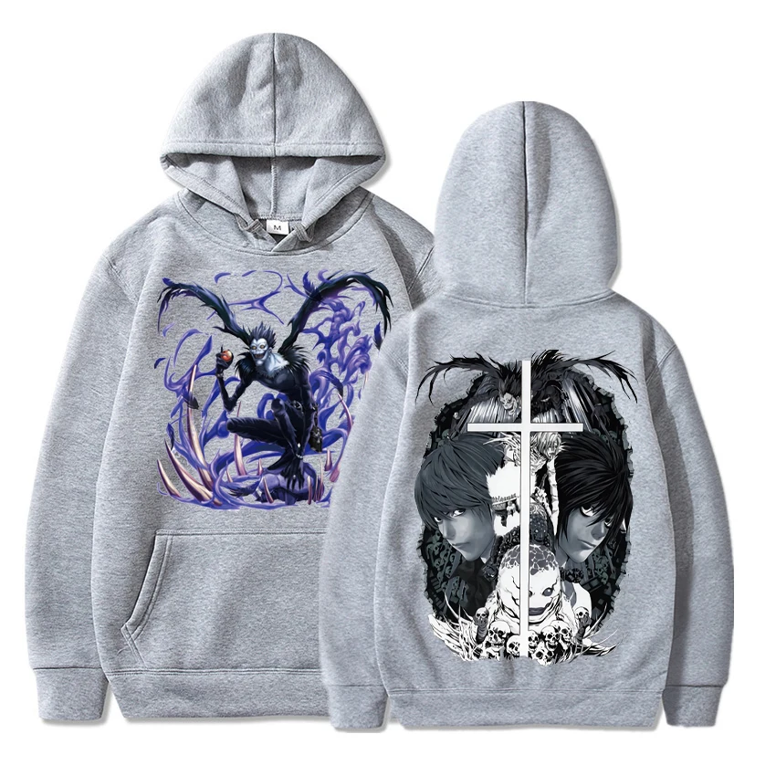 2D Printing Comics Anime Hoodies Death Note Quackity Merch Casual Daily Harajuku Streetwear Warm Fleece Pullover Clothing Unisex