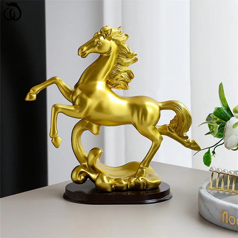 

Абстрактная лошадь, Золотая Художественная Скульптура, Счастливое животное, роскошная статуя, украшение, полимерное ремесло, креативный до...