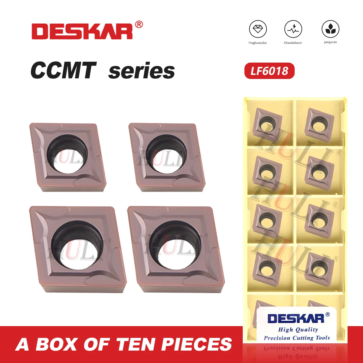 DESKAR 100% оригинальный токарный станок с ЧПУ CCMT 060204 / 060208   CCMT09T304/09T308 CCMT 120404 / 120408   LF6018 Обработка нержавеющей стали