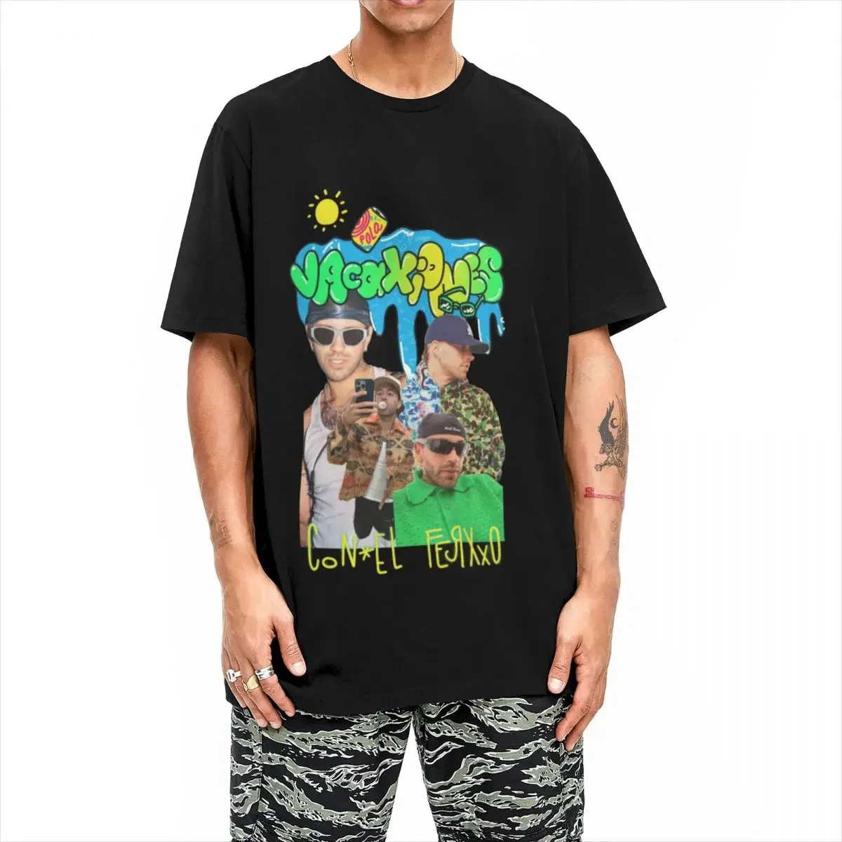 Ретро-футболка в стиле Харадзюку с коротким рукавом и круглым вырезом