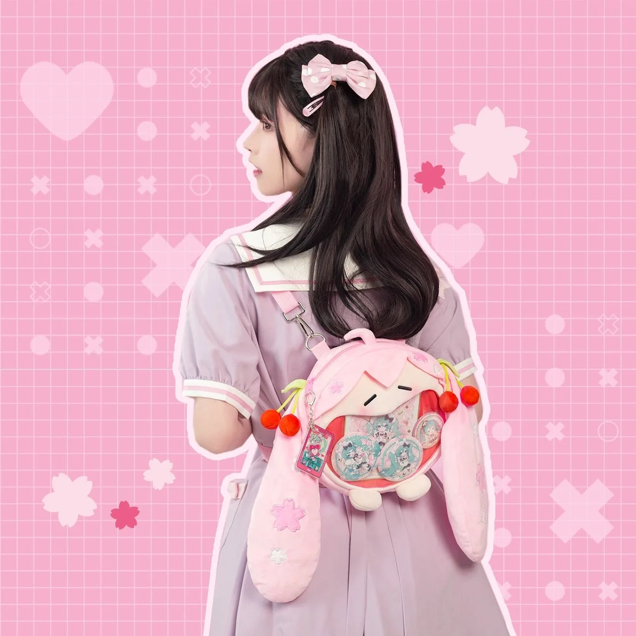Official Sakura Miku Itabag Anime Vocaloid Cosplay Hatsune Plush Ita Bag Women Backpack Men Shoulder bag Cartoon Crossbody Bags
