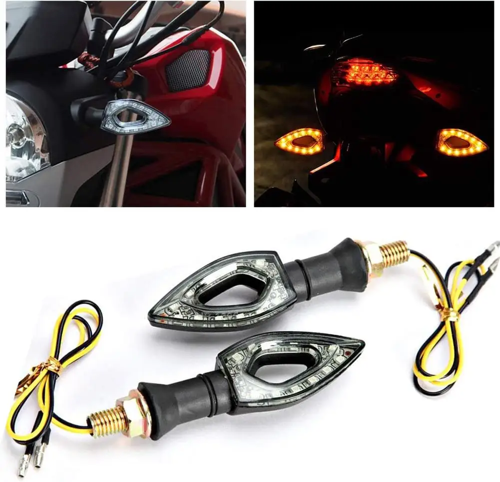 

1 Pair Motorcycle Heart-shaped Led Turn Signals Scooter Turning Lights Indicator Blinkers Flashers Modification Accessories hot