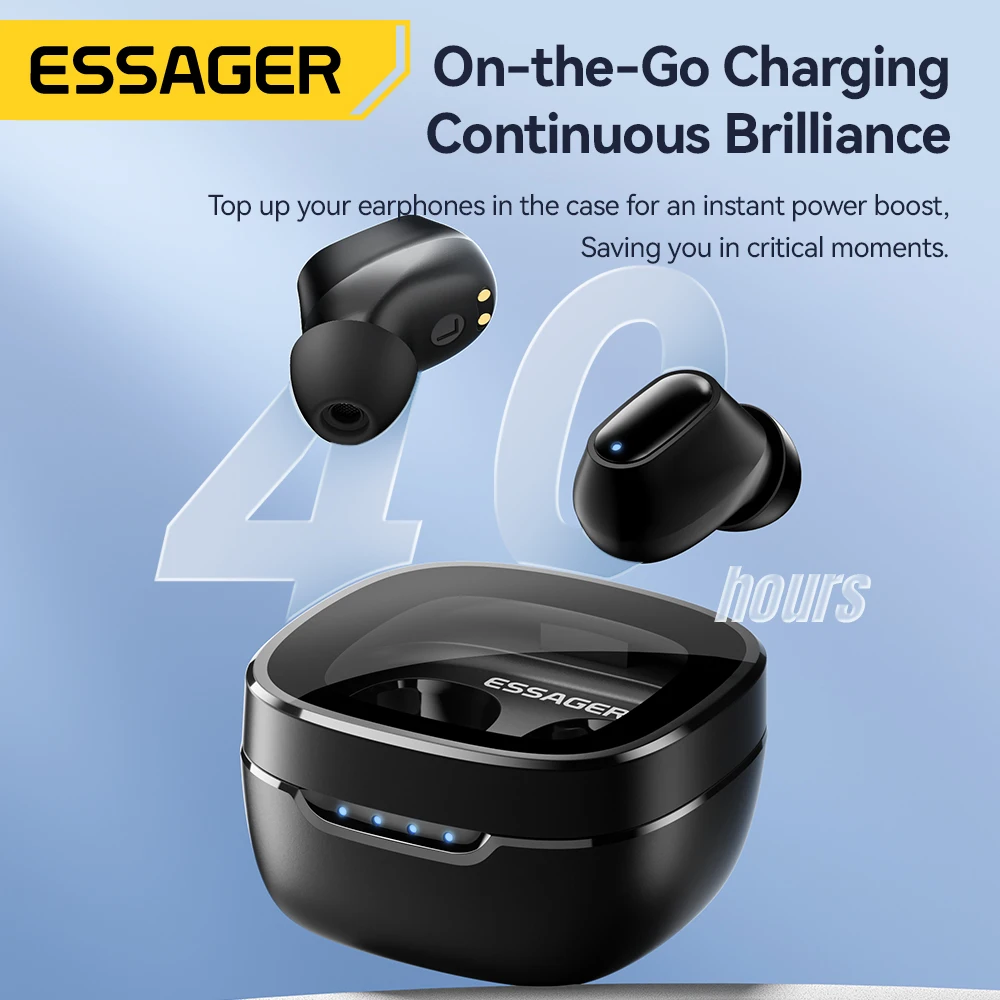 Фото Essager TWS Bluetooth5.3 Наушники с шумоподавлением Настоящая беспроводная стерео спортивная гарнитура-вкладыш с микрофоном №4