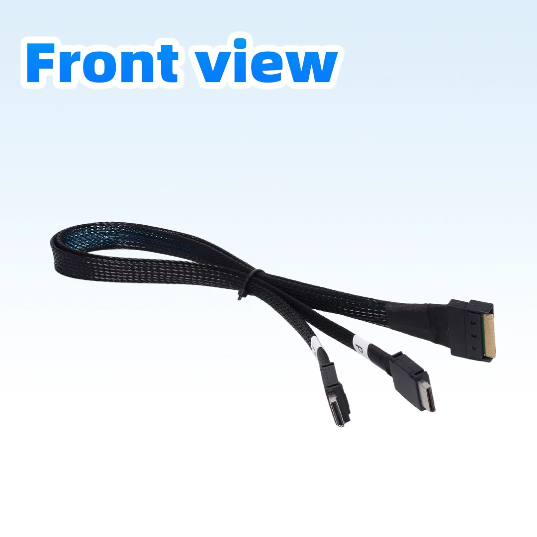 Фото Кабель SlimSAS SFF-8654 8i на SFF-8611, 1 на 2, MCIO x8, PCIe 4.0 X8 /x4+x4 Gen4, SFF-8639, SFF-8654, поддерживает разделение OCuLink U2 №2