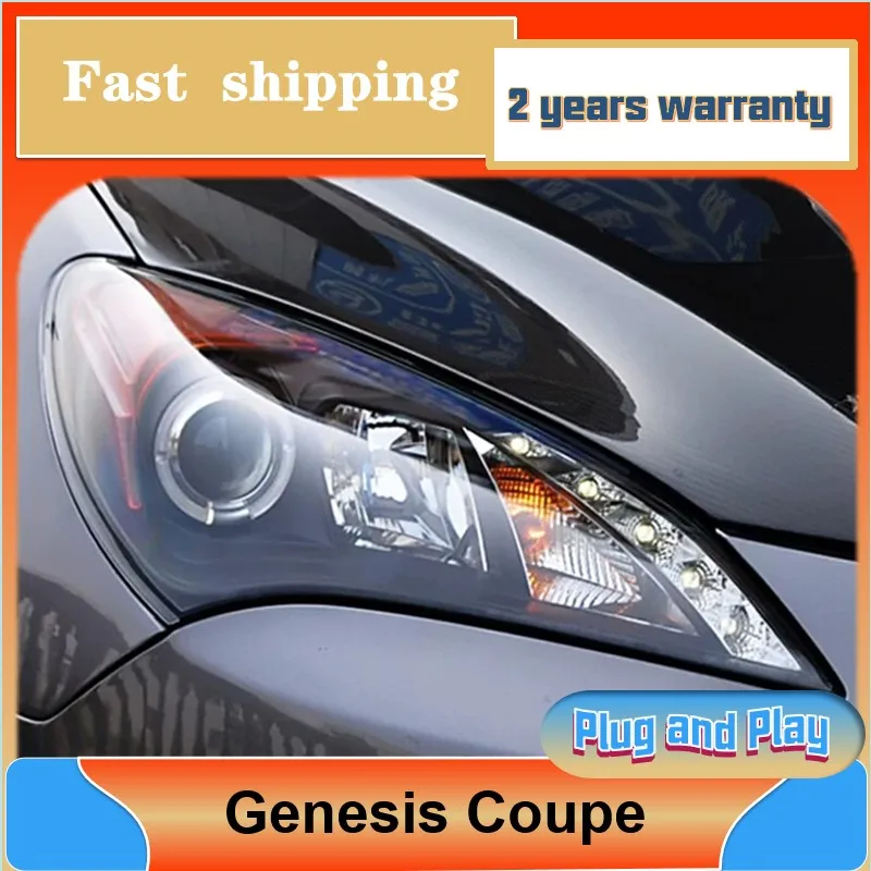 Стайлинг автомобиля для Hyundai Genesis Coupe фара 2009-2013 Rohens H7 D2H Hid опция Angel Eye биксеноновый