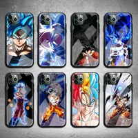 anime dragon ball son goku phone case tempered glass for iphone 13 12 11 pro mini xr xs max 8 x 7 6s 6 plus se 2020 cover
