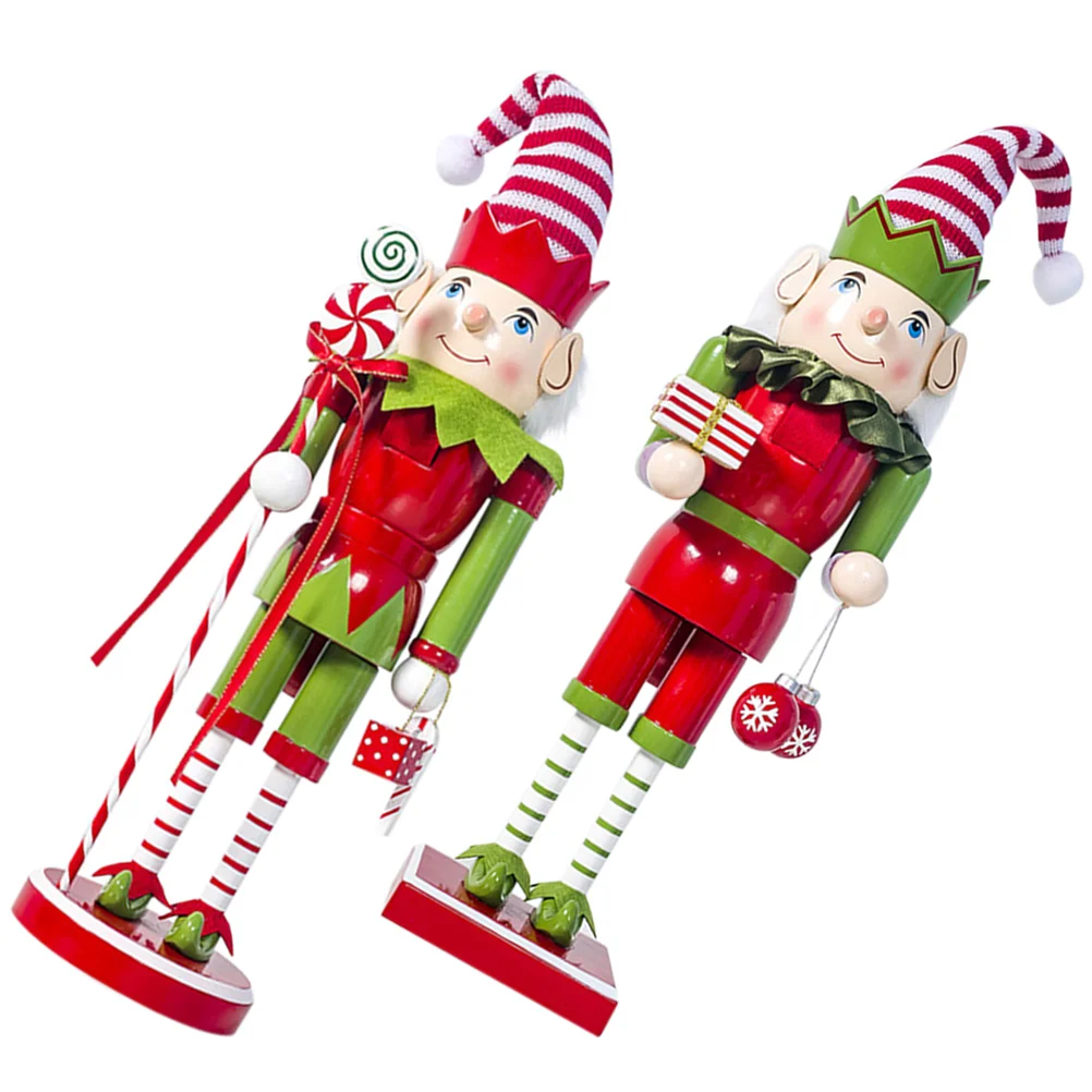 

Nutcracker Christmas Woodenornament Desktop Decoration Soldier Decor Nutcrackers Wood Table Decorations Figurines Elf Figures