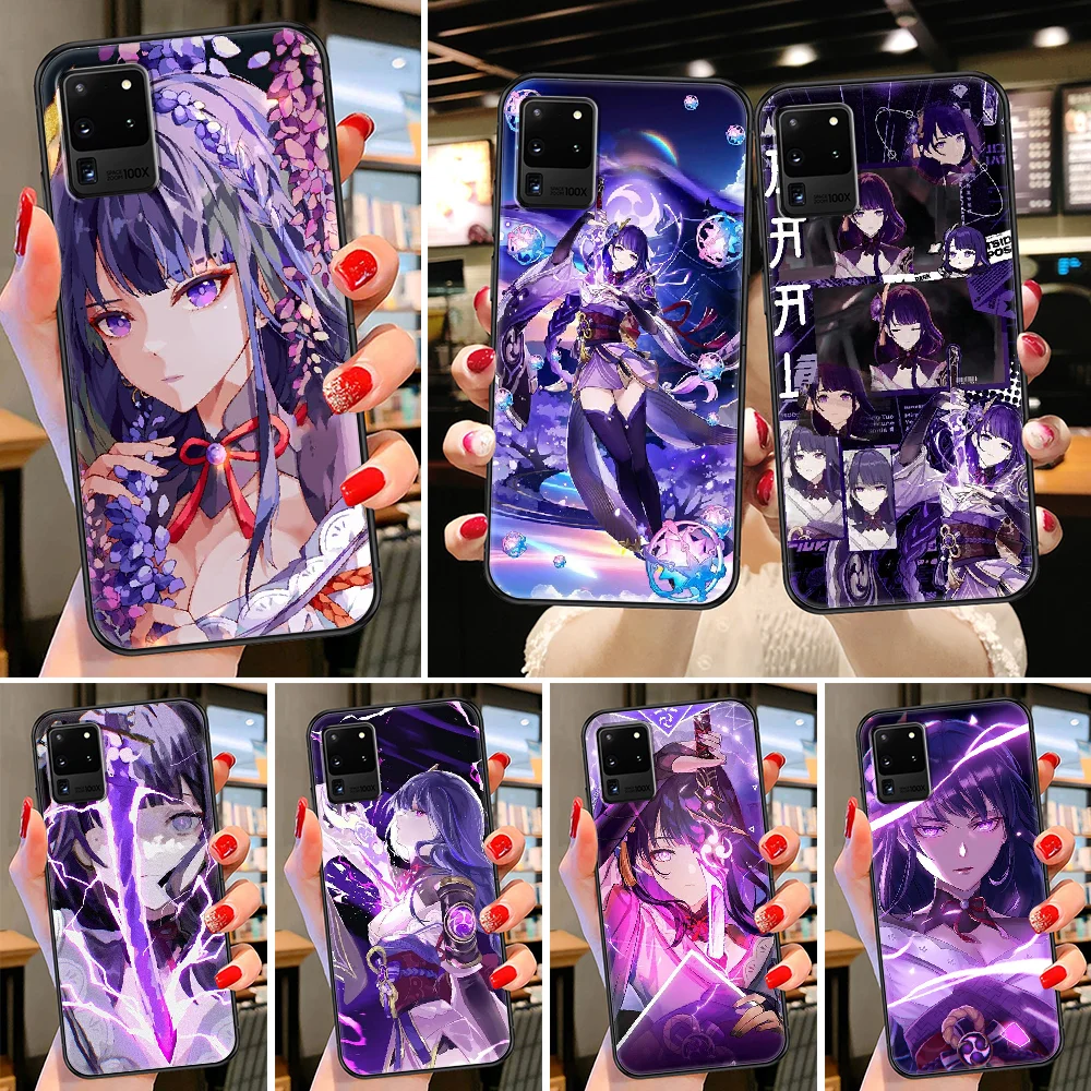 

Genshin Impact Raiden Shogun Phone case For Samsung Galaxy Note 4 8 9 10 20 S8 S9 S10 S10E S20 Plus UITRA Ultra black art