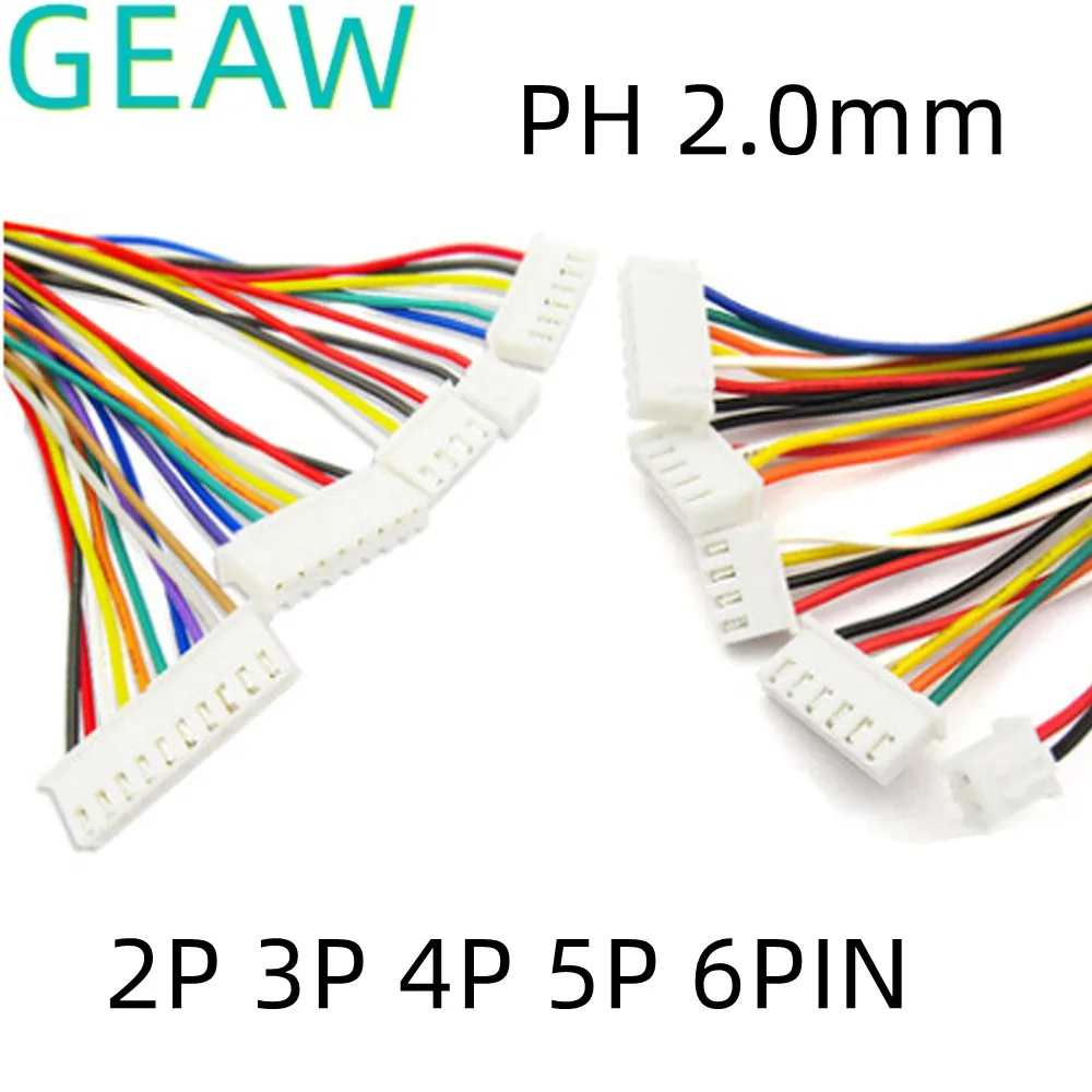 10Pair Micro JST PH 2.0 Wire Connector Male Plug Female Jack Cable Adapter PH2.0mm 2P 3P 4P 5P 6PIN for LED Lamp Strip 10CM - купить по