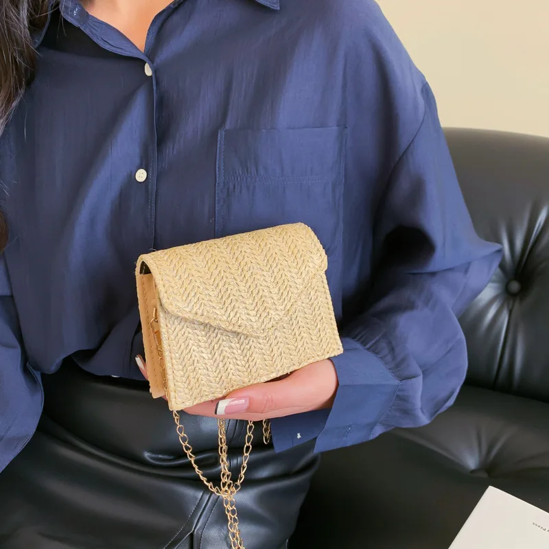 

Woven Personality Mini Bag Beach Bags for Woman 2023 New Portable Shoulder Underarm Bag Bolsa Feminina Sac Bolso Mujer