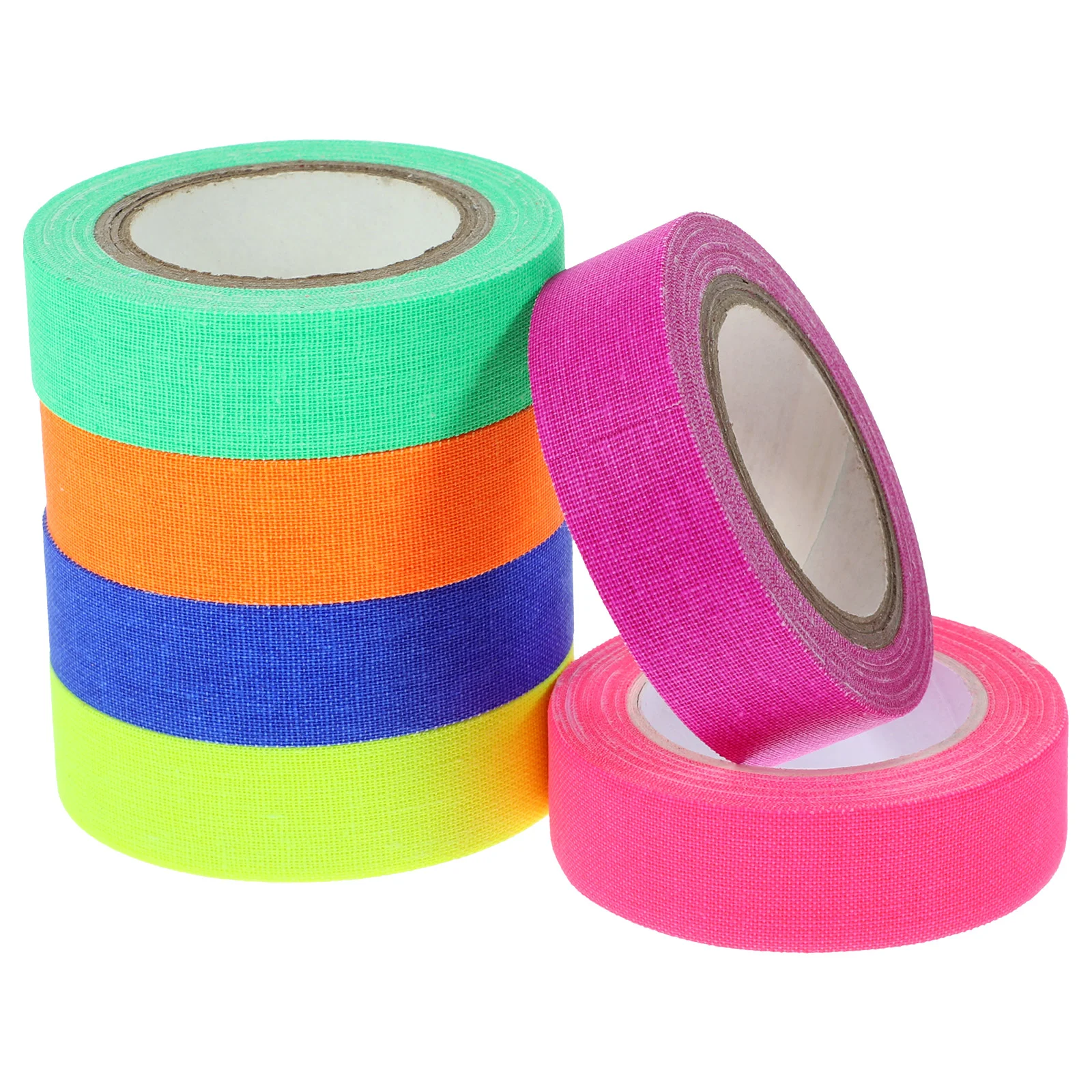 

6 Rolls High Viscosity Luminous Tape Black Gaff Glow Dark Neon Party Fluorescent Light Cotton Cloth UV Blacklight