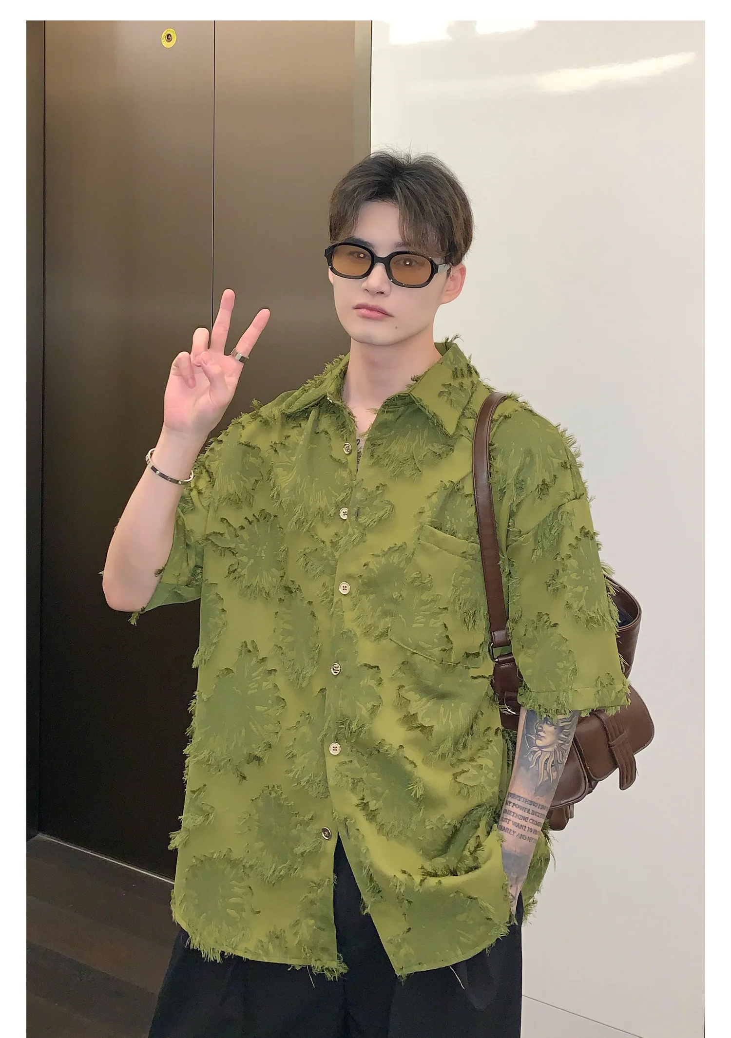 

Men's qw093 Fashion Shirts 2023 Runway Luxury European Design party style Clothing
