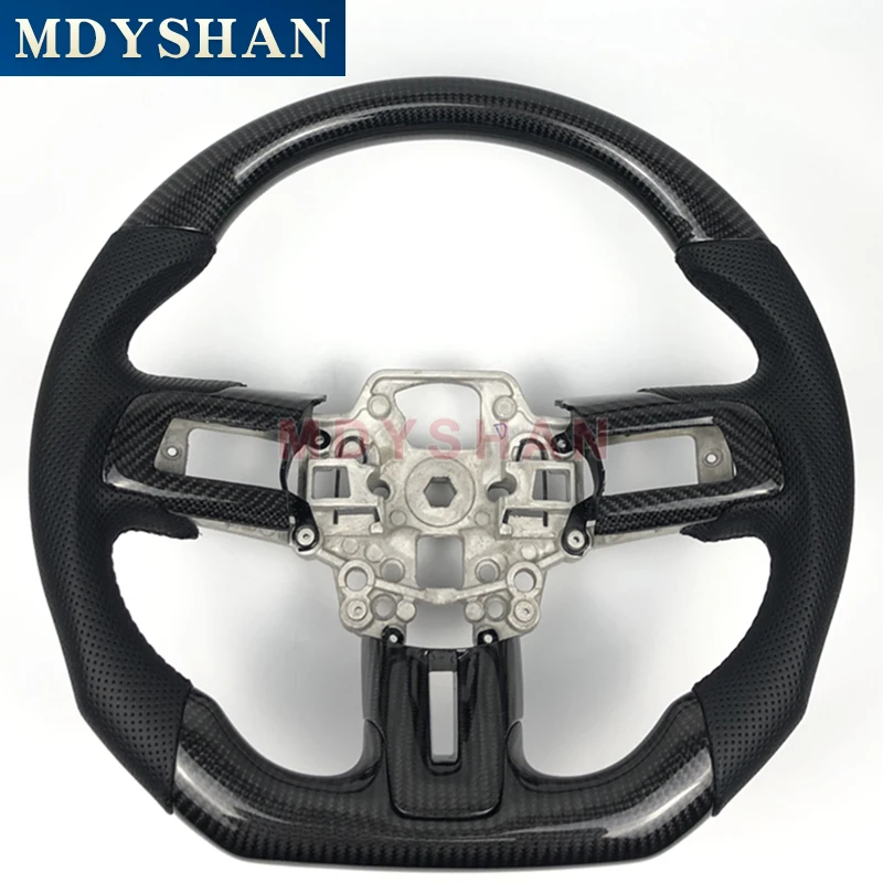 

Real Glossy Forged Carbon Fiber Steering Wheel for Ford MUSTANG 2018 2019 2020 2021 Custom Style