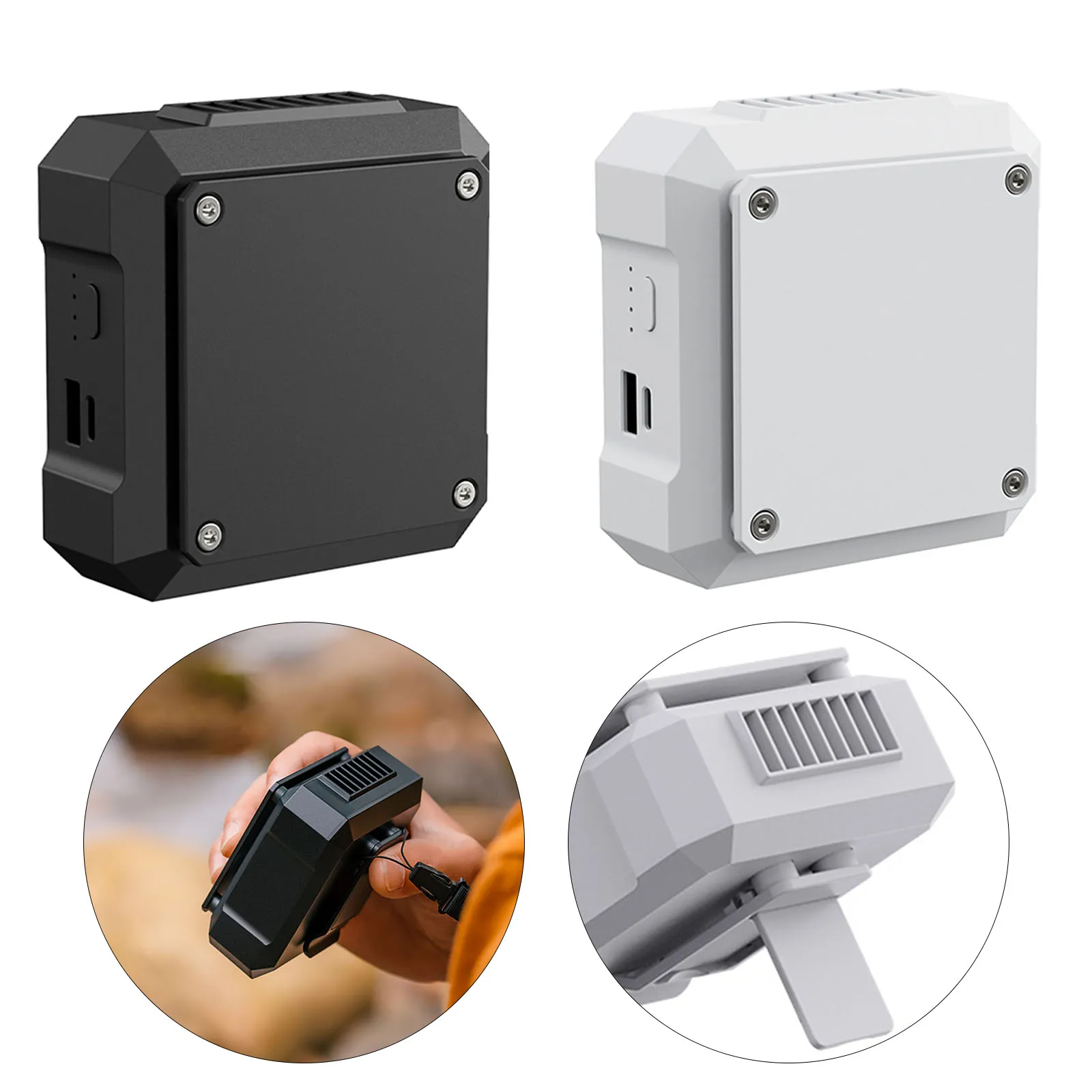 

Waist Clip Fan Air Cooler With LED Flashlight 3-in-1 4000mAh Adjustable Cooling Fan Hands-free Multifunctional