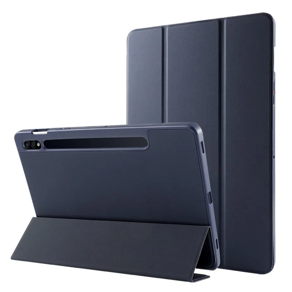 

For Samsung Galaxy Tab S8Ultra 14.6inch Trifold Case S8 S7 Plus S7FE S7 11inch PU Leather Tablet Cover With Pencil Holder