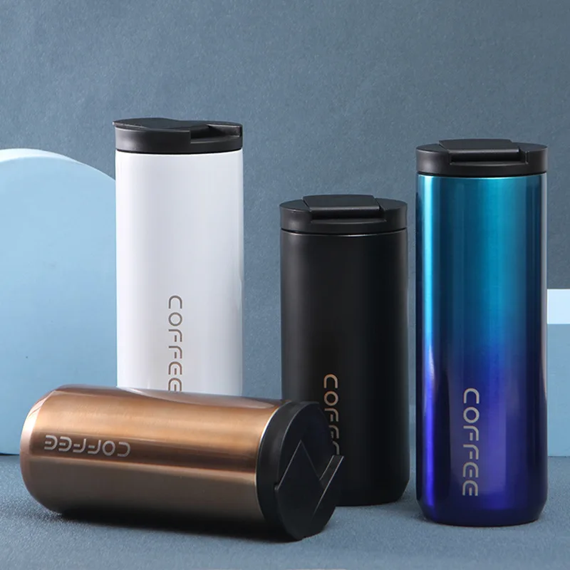 

Gradient Color Thermos Cup Fashion Stainless Steel Coffee Cup Portable Vacuum Straight Cup Leak-proof Thermos Bottle 500ml New