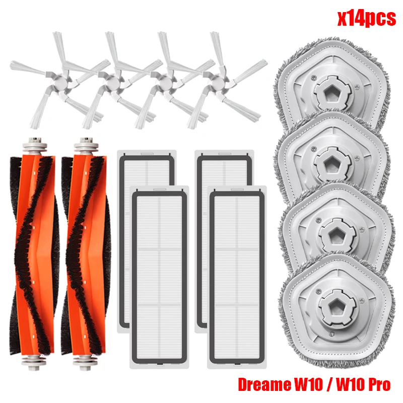 Сменный фильтр Hepa для робота-пылесоса Dreame Bot W10 W10pro, насадка на швабру, ролик, боковая щетка, запчасти