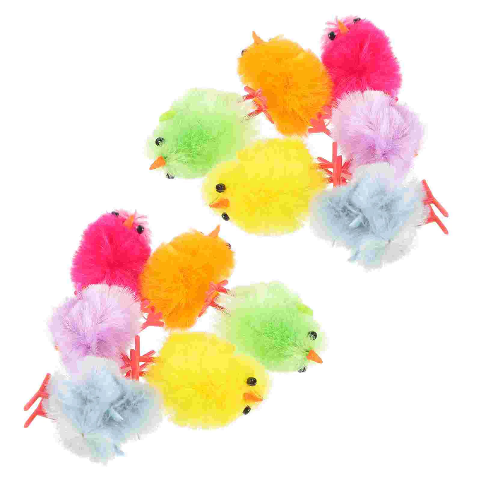 

12pcs Easter Decor Chicken Ornament Chick Chicken Figurine