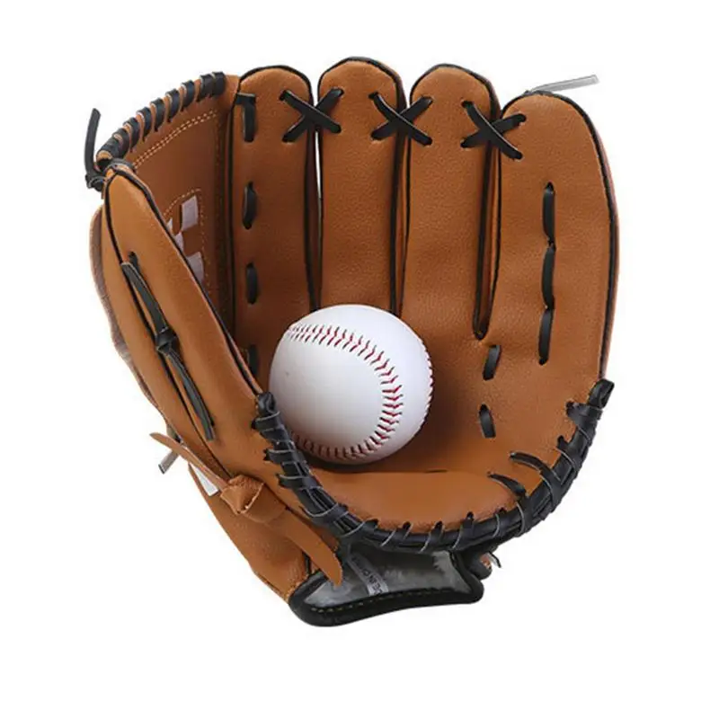 

Baseball Mitts Thickening PU Leather Batting Pitcher Gloves Cushioned Palm Catcher's Mitt Sports Supplies for Teens Adults Kids