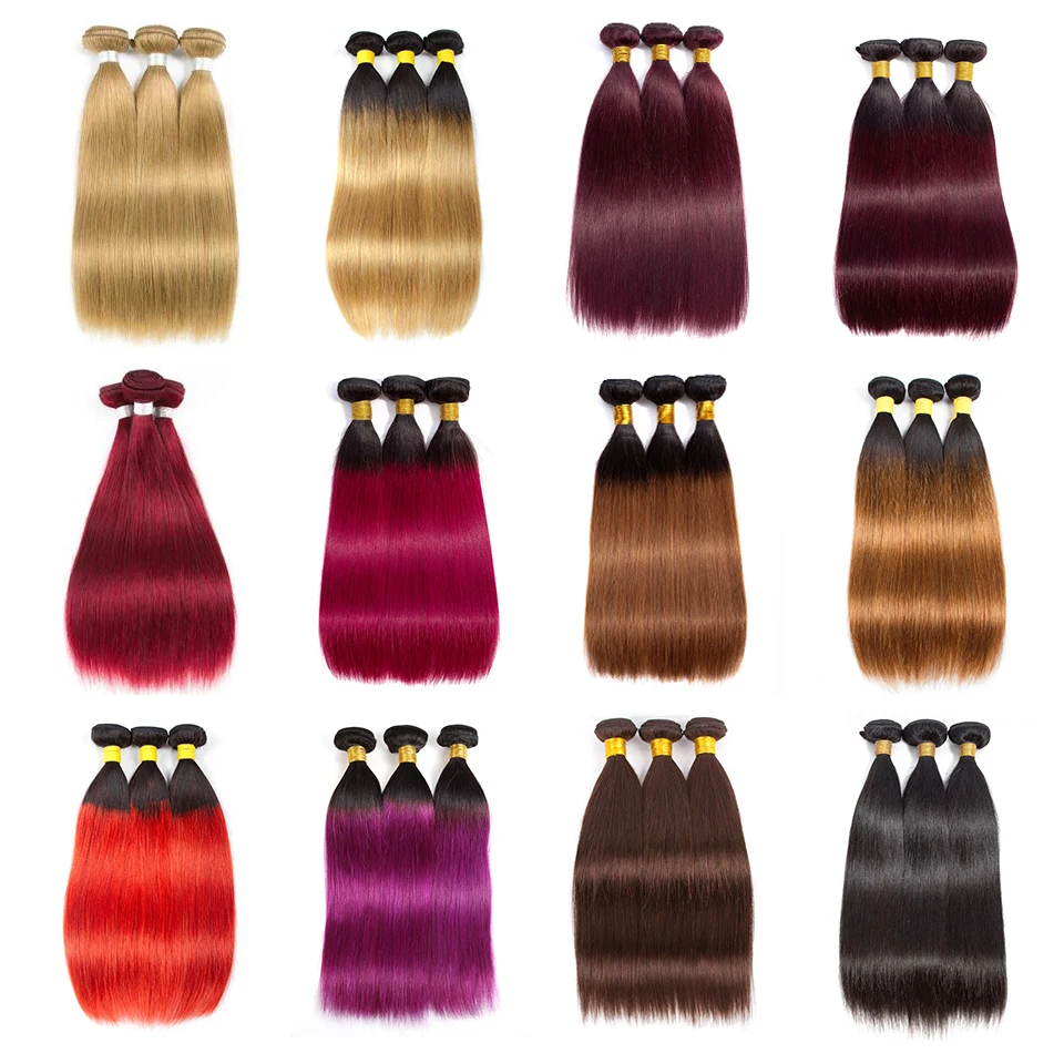 Ed Human Hair Bundles Remy Burgundy Red Human Hair Extensions Estrella