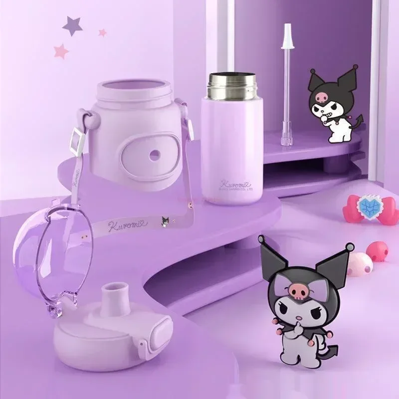 Sanrio чашка из нержавеющей стали 460 мл Мелодия помпон Kuromi Cinnamoroll Вакуумная 316