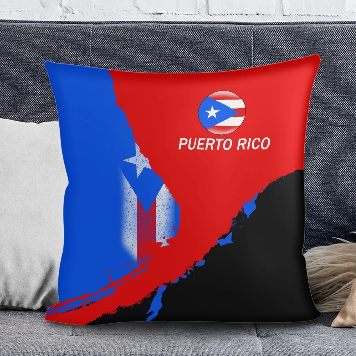 

Wholesale Polyester Pillow Cover Puerto Rico Flag Decorative Cushion Cover Pillow Case Print On Demand All-Season Pillows Cover