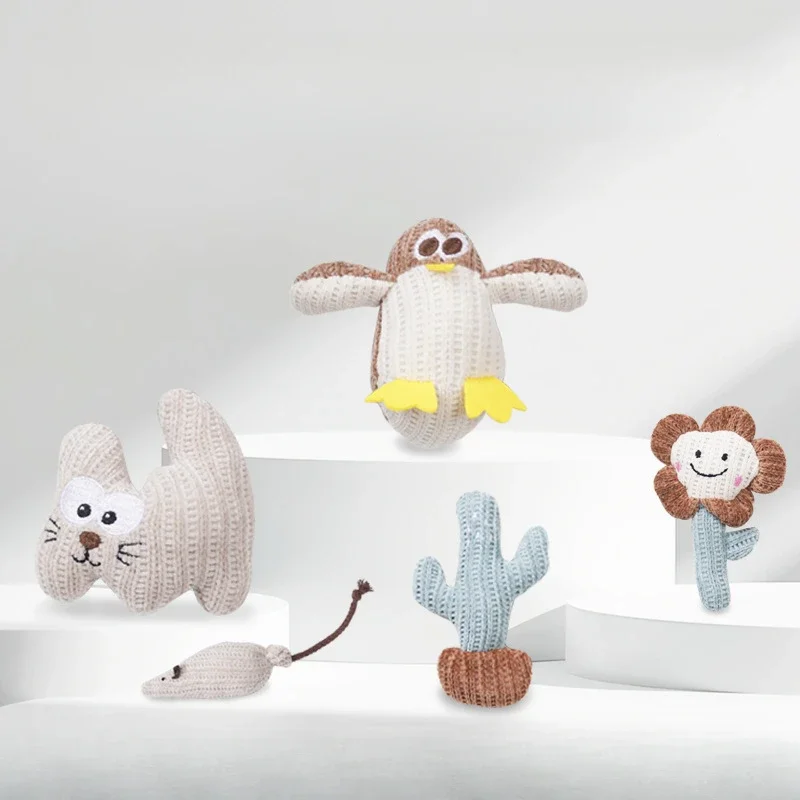 Игрушка для кошек кошачья мята 3D набивные пингвины мыши котенок искусственная