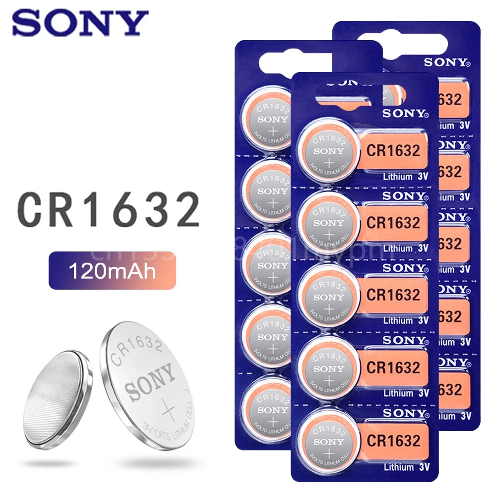 

Оригинальный литиевый кнопочный Аккумулятор SONY CR1632 CR 1632 ECR1632 DL1632 KCR1632 LM1632 3 в, батареи для игрушек и часов