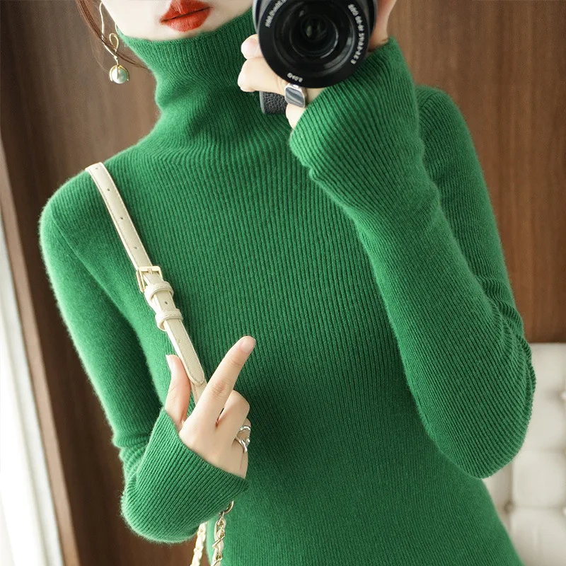 

Autumn and winter knitwear slim turtle neck female tight bottoming shirt sweater female