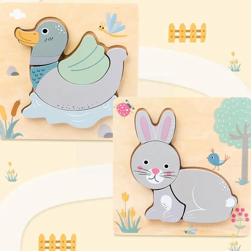 

Деревянный 3D-пазл-головоломка для детей 1-2-3 лет
