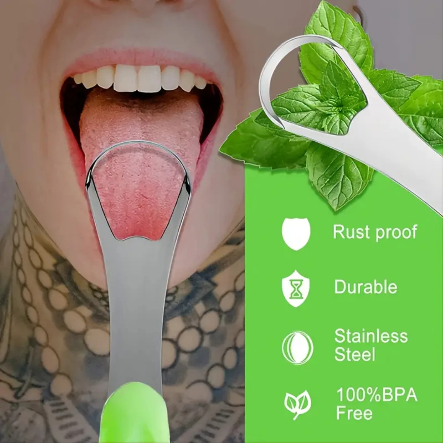 Набор скребков для языка Fresh Breath — металлические щетки медицинского класса
