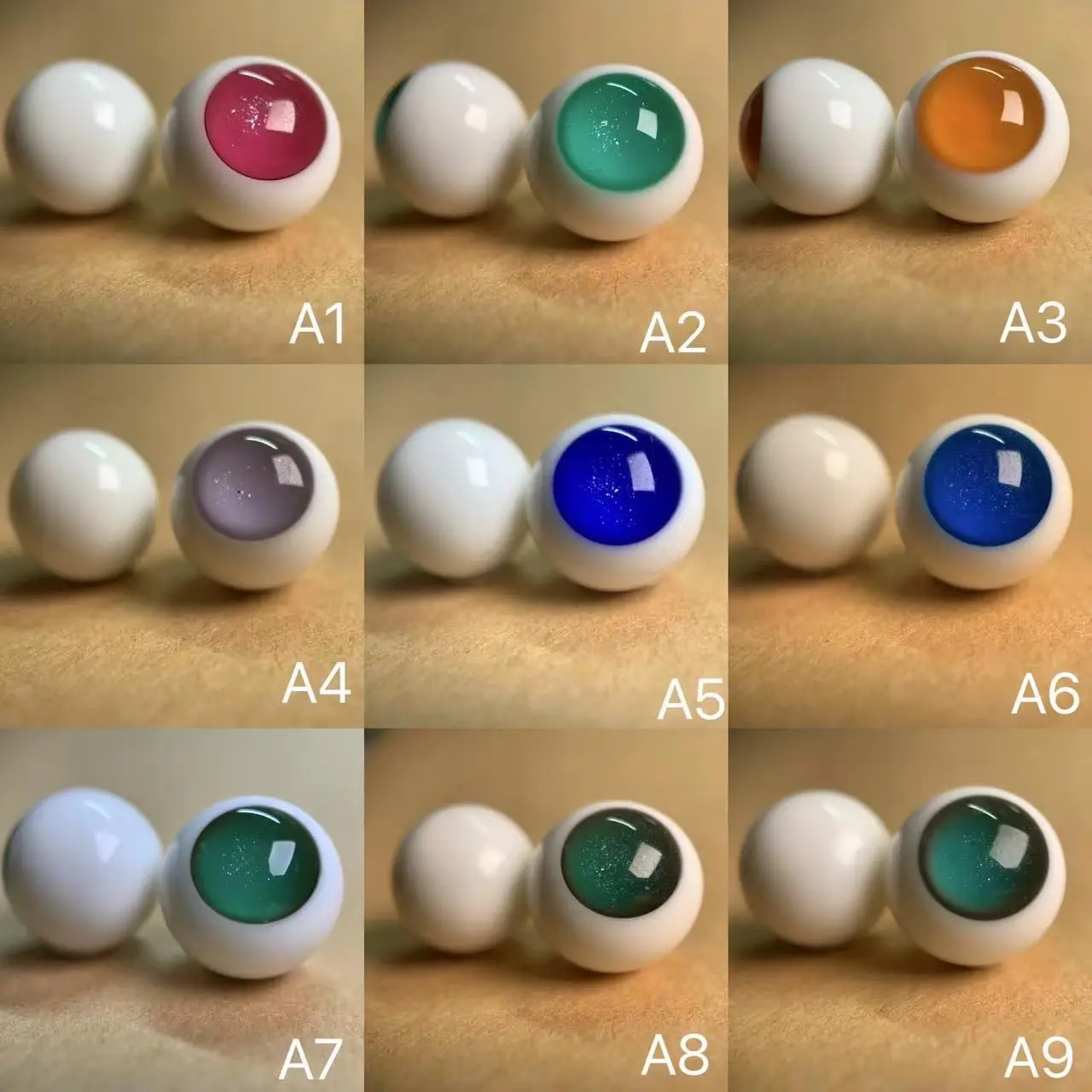 

Bjd boutique 6-point doll glass eye beads 14mm movable color eye pattern normal iris DIY simulation SD eyes