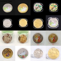 rabbit commemorative coins 2023 new year chinese zodiac painted gold medals gift souvenir coins