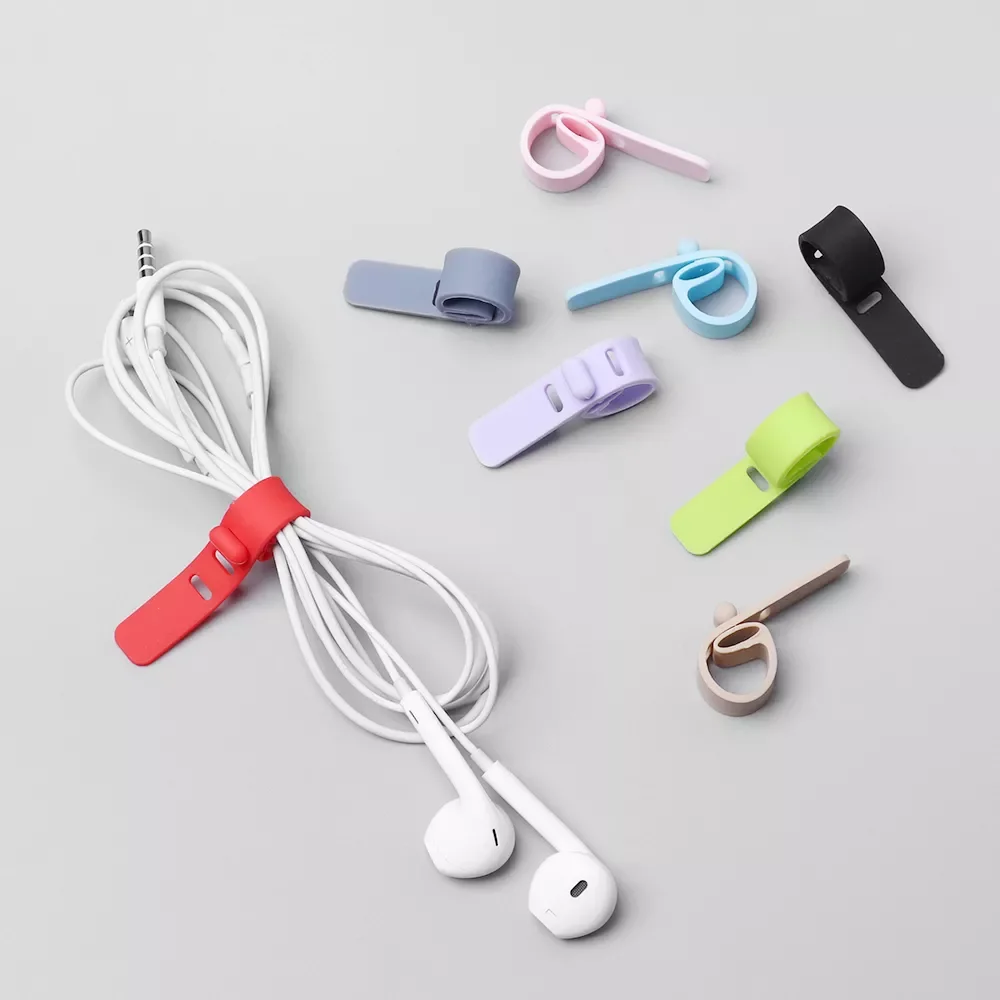

Cable Winder Silicone Cable Organizer Wire Wrapped Cord Line Storage Holder for iPhone Earphone Cable Clip