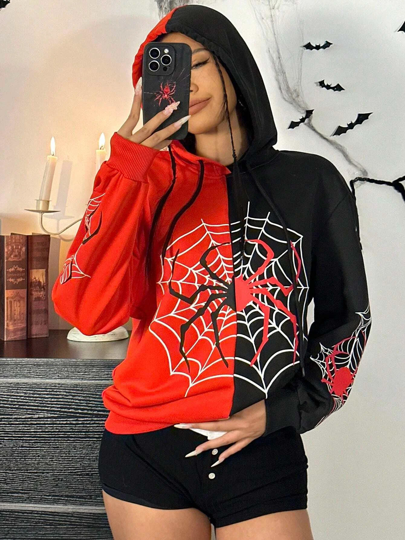 Худи унисекс с принтом паутины