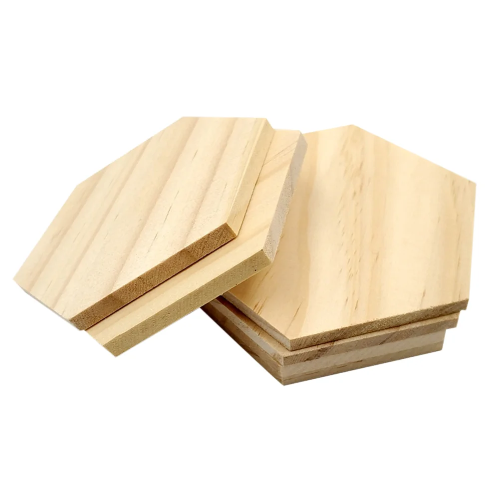 

Wood Hexagon Slices Wooden Craft Pieces Cork Cutouts Shapes Discs Decorative Blank Tree Unfinishedornaments Cutout Tiles Slab
