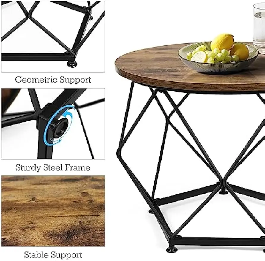 Маленький кофейный столик в комплекте 2 для спальни офиса Круглый Кофейный