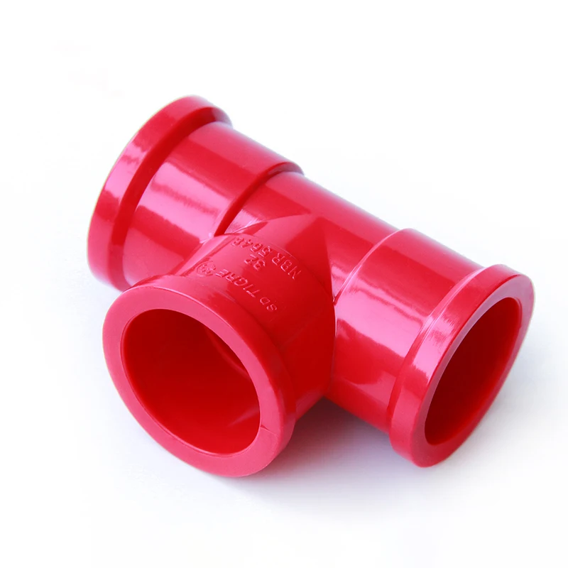 ID 20/25/32/40/50/63 мм утолщенный белый/красный Т-образный 3-ходовой соединитель фитинги