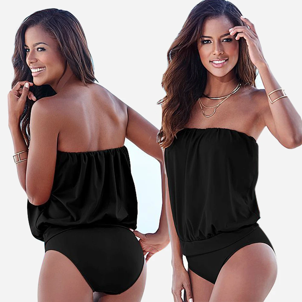 

Women One Piece Bikini Beach Strapless Bandage Swimwear Swimsuit Set Plus Size Swimsuit Women 2 Pieces High Waisted Bikini