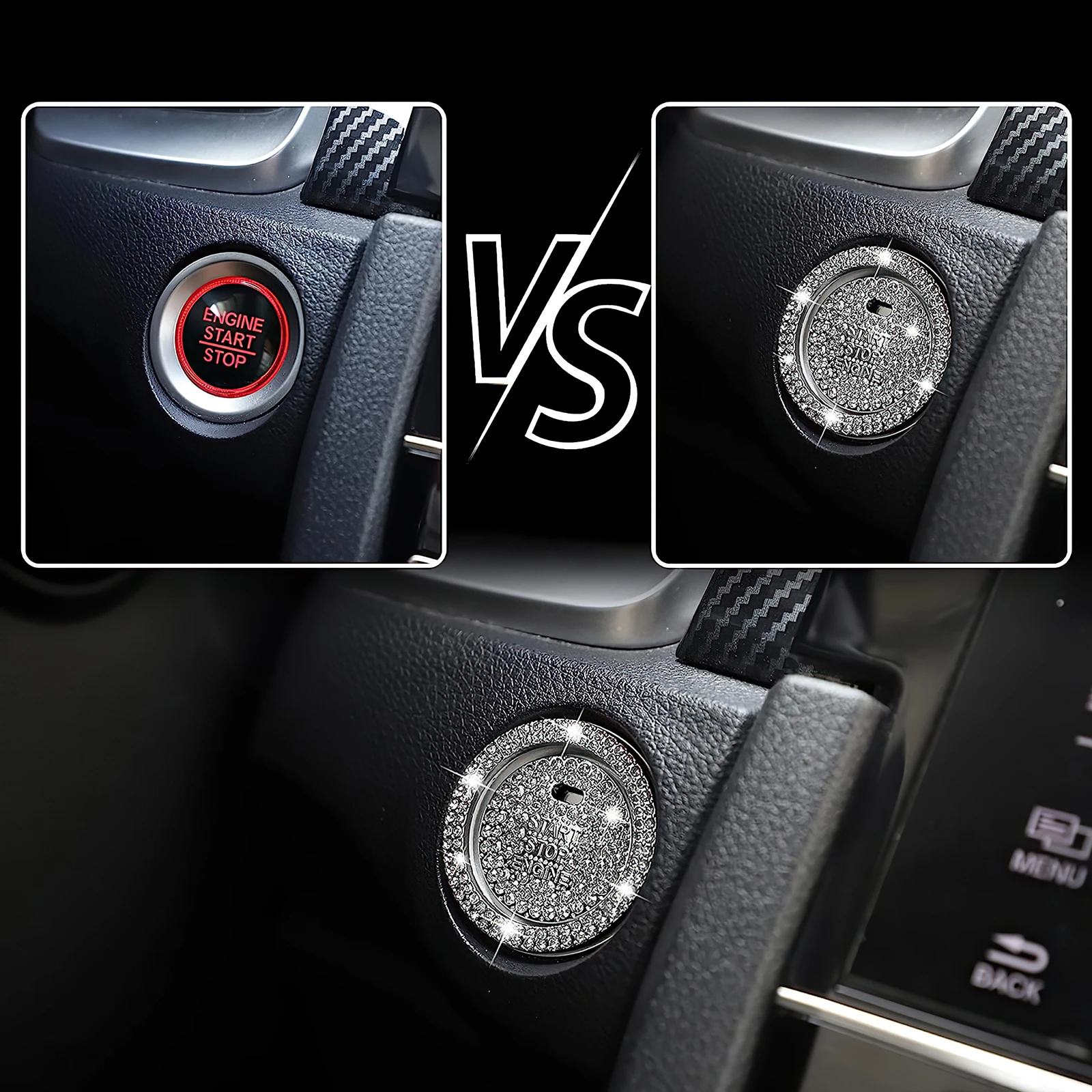 1 шт. декоративное кольцо для кнопки запуска и остановки двигателя автомобиля