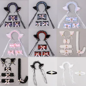 Повязка на голову с кисточками для женщин и девушек, кружевной официантка; Горничная аксессуар для косплея в стиле аниме, кошка, лиса