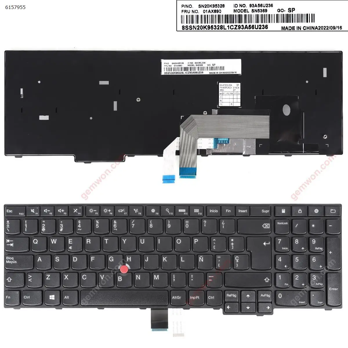 

SP Клавиатура для ноутбука Thinkpad E555 E550 черная рамка с точечной палочкой