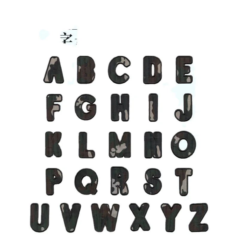 

Камуфляжные английские нашивки с буквами алфавита вышитые термоклейкие нашивки наклейки аппликация для школьной одежды