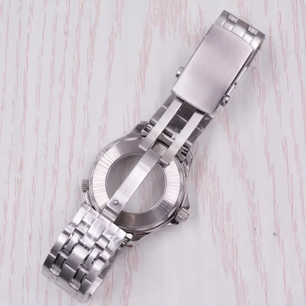 Ремешок из нержавеющей стали 316L 41 мм серебряный корпус для часов подходит
