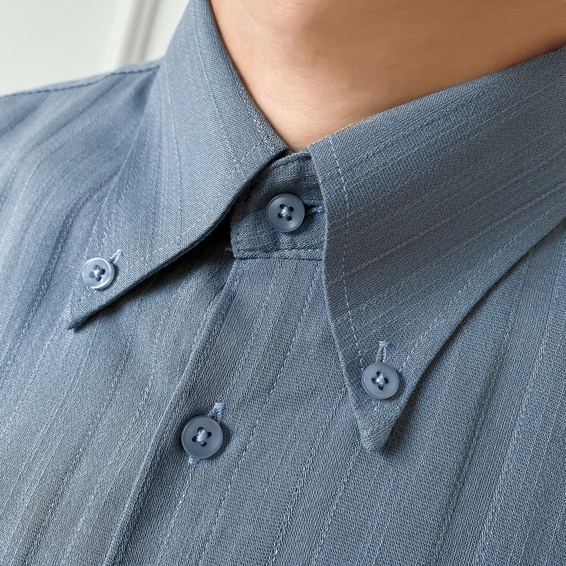 Vintage Striped Shirts for Men 2022 Long Sleeve Casual Business Formal Dress Shirt Social Party Tops Streetwear Camisa Masculina