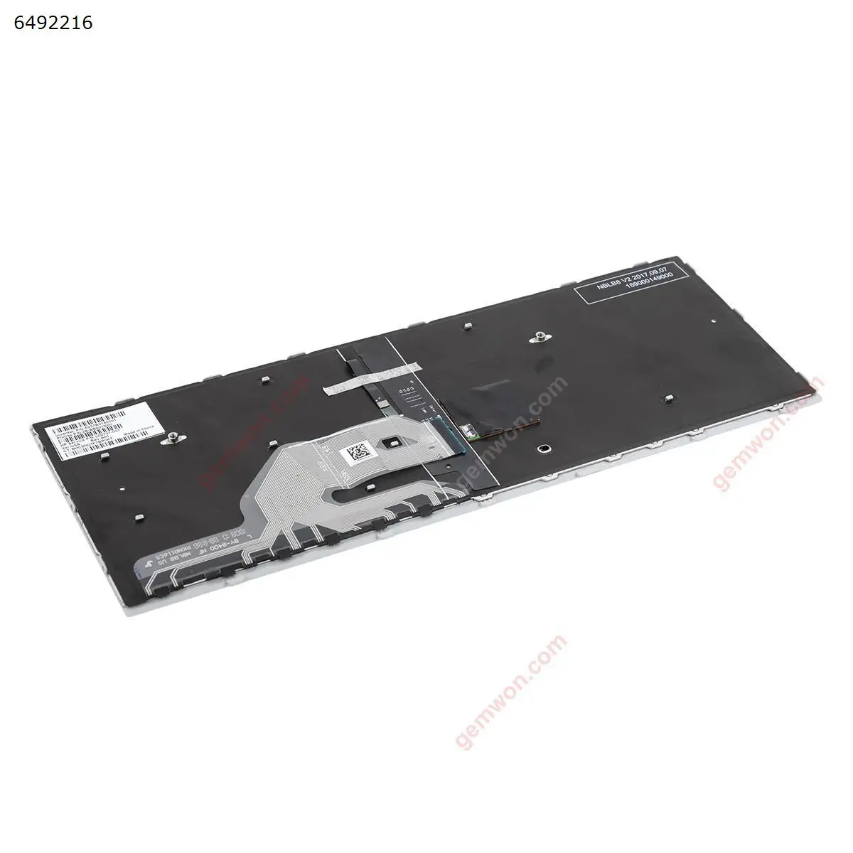 Клавиатура для ноутбука HP Probook 430 G5 440 G5 445 G5 с серебристой рамкой и черной подсветкой