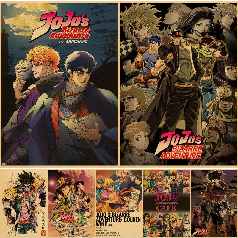 

Настенные плакаты в стиле невероятных приключений Джоджо, настенные картины для фото дома, аниме, украшение для спальни, мусульманские наст...