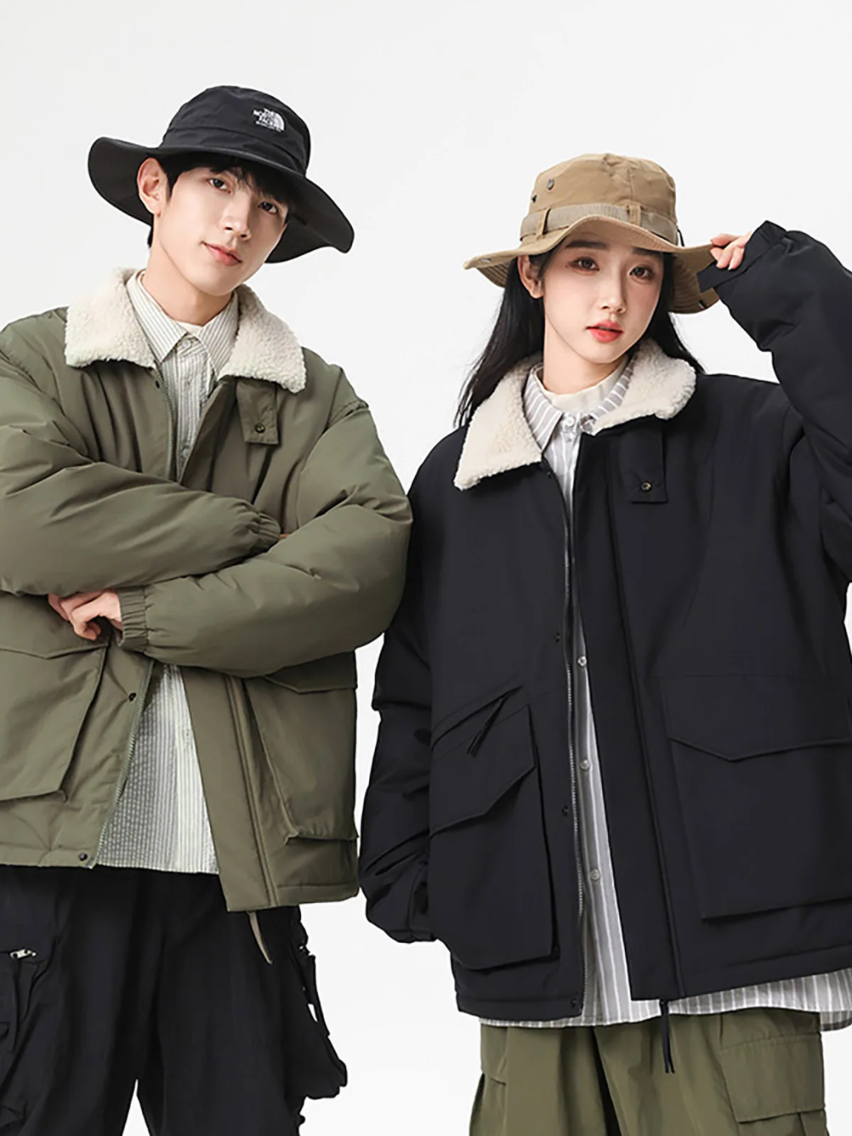 Зимняя трехмерная карманная берберская флисовая куртка на хлопковой подкладке