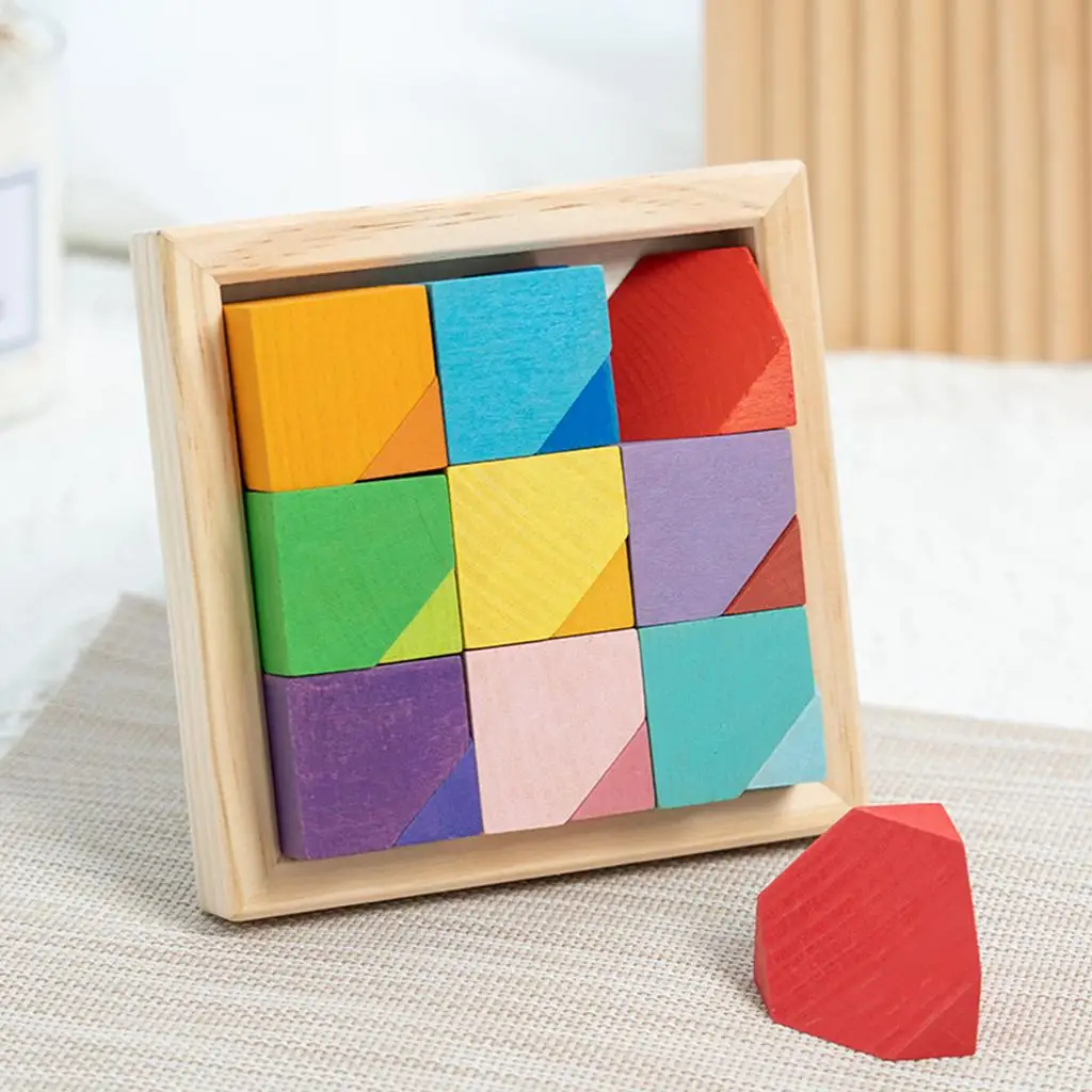 

Stacking Stone Building Blocks Rounded Fall Resistance Sturdy Easier to Stack Balance Wooden Puzzle Toys for Preschool Children